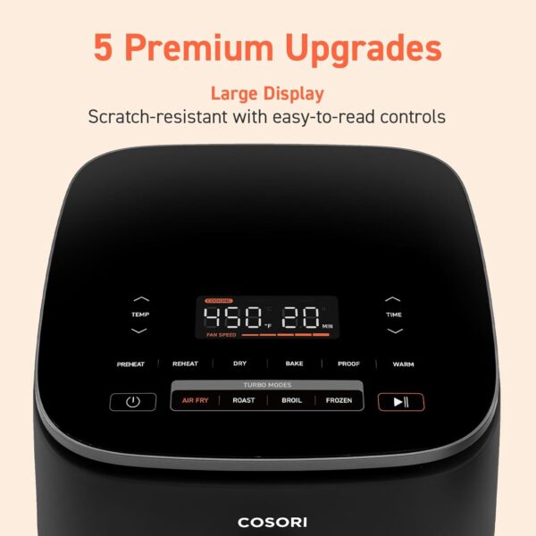 COSORI Air Fryer 9-in-1, Compact & Large 6-Qt, Fast Turbo Modes, 90–450°F Precise Heat for Even Results, Up to 95% Less Oil*, Roast, Bake, Dry, Reheat, Frozen, Broil, Proof, 120V, TurboBlaze, Ceramic - Image 4