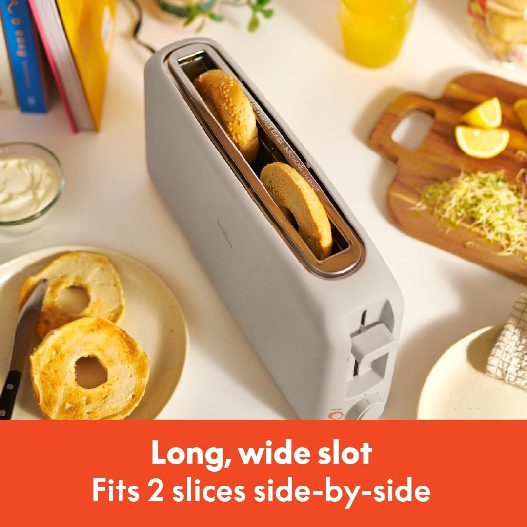 bella 2 Slice Slim Toaster, Fits-anywhere™ Kitchenware, 6 Setting Shade Control with Reheat & Cancel Buttons, Fits sourdough, 10” Long Slot, Anti Jam & Auto Shutoff, 900 Watt, Oatmilk - Image 7