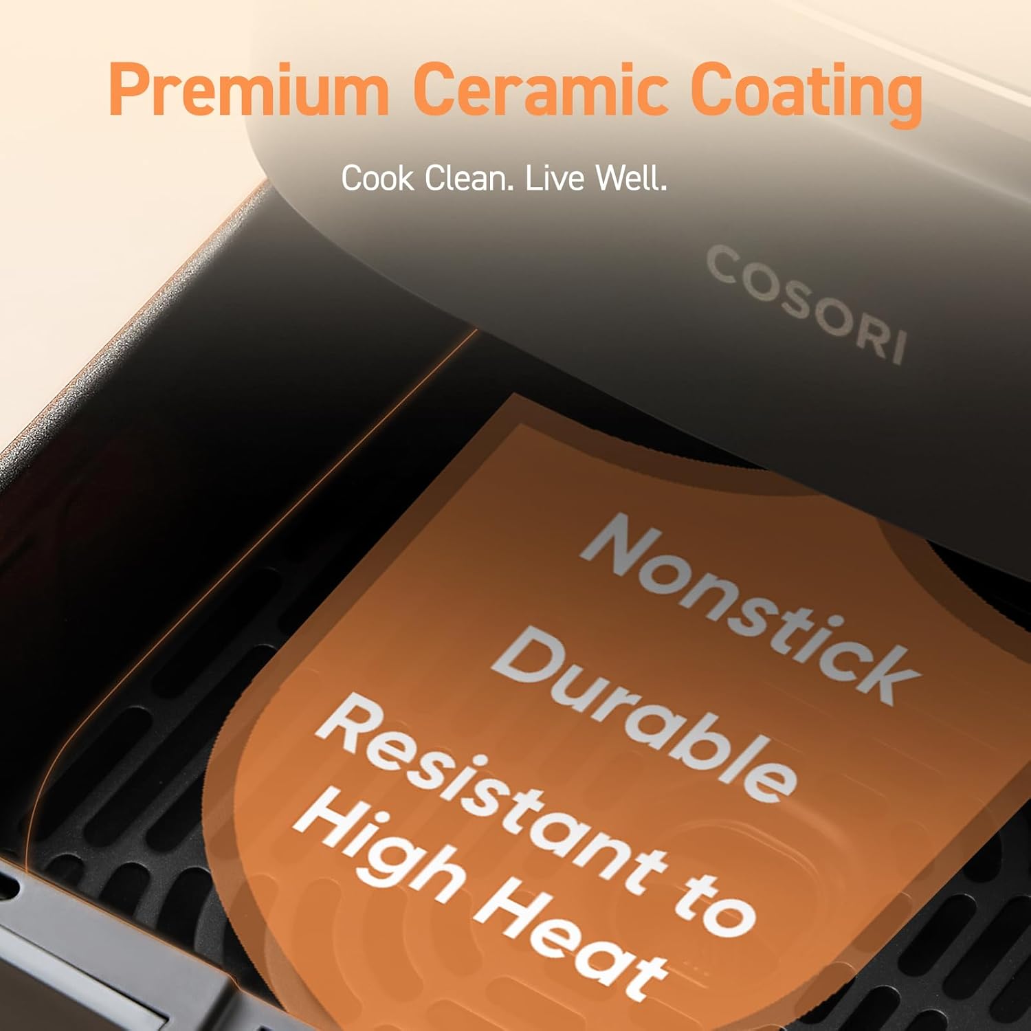COSORI Air Fryer 9-in-1, Compact & Large 6-Qt, Fast Turbo Modes, 90–450°F Precise Heat for Even Results, Up to 95% Less Oil*, Roast, Bake, Dry, Reheat, Frozen, Broil, Proof, 120V, TurboBlaze, Ceramic - Image 9