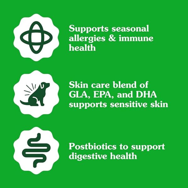 Greenies Sensitive Care Allergy & Immune Support Dog Supplement Chicken-Free Formula, Peanut Butter Flavor, 80 Count Tub - Image 5