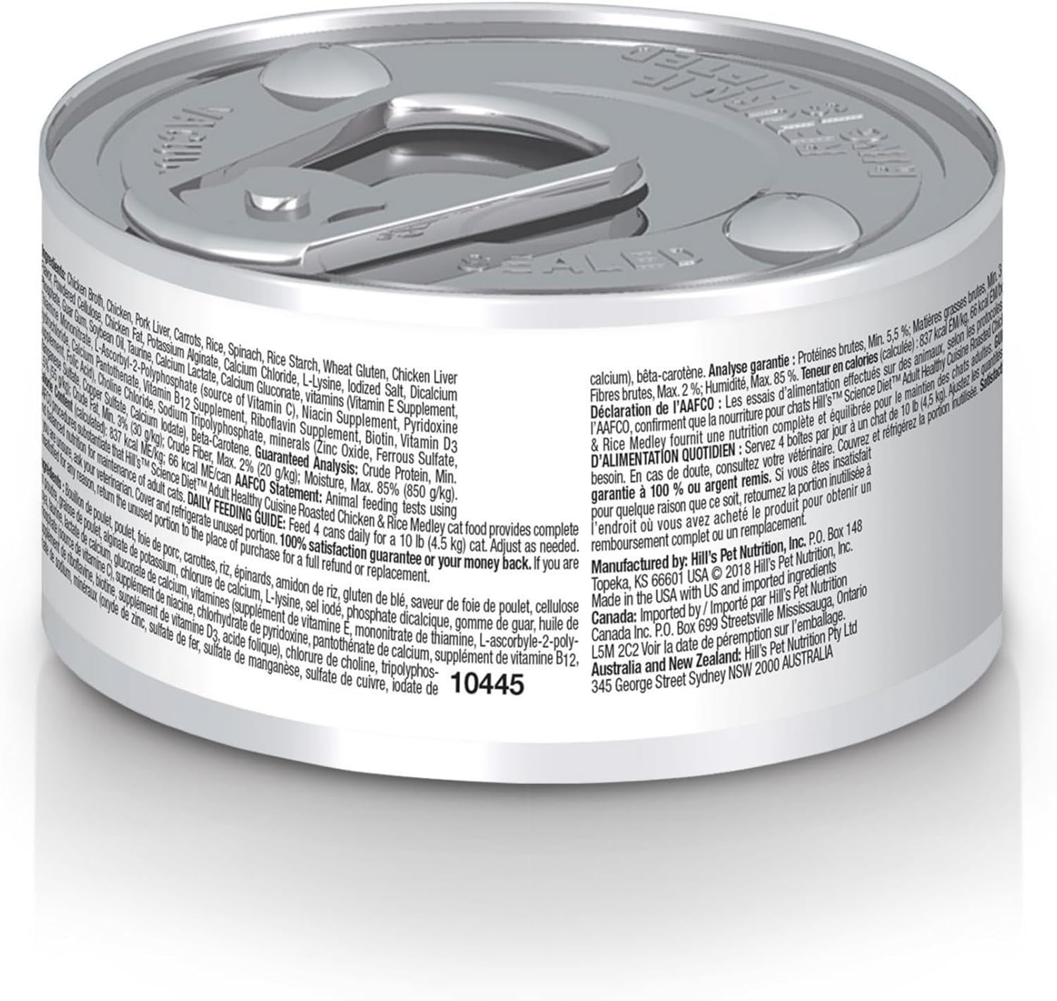 Hill's Science Diet Healthy Cuisine, Adult 1-6, Great Taste, Wet Cat Food, Roasted chicken & Rice Stew, 2.8 oz Can, Case of 24 - Image 2