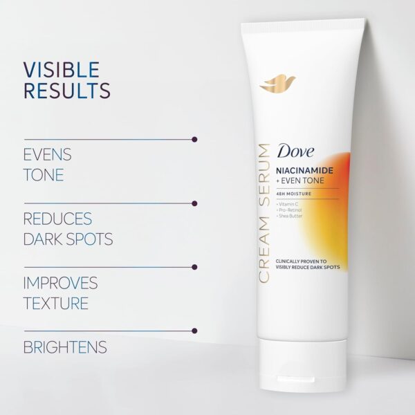 Dove Body Cream Serum Niacinamide + Even Tone for Dark Spots and Uneven Tone with Vitamin C, Pro-Retinol and Shea Butter Lotion, 8 oz - Image 10