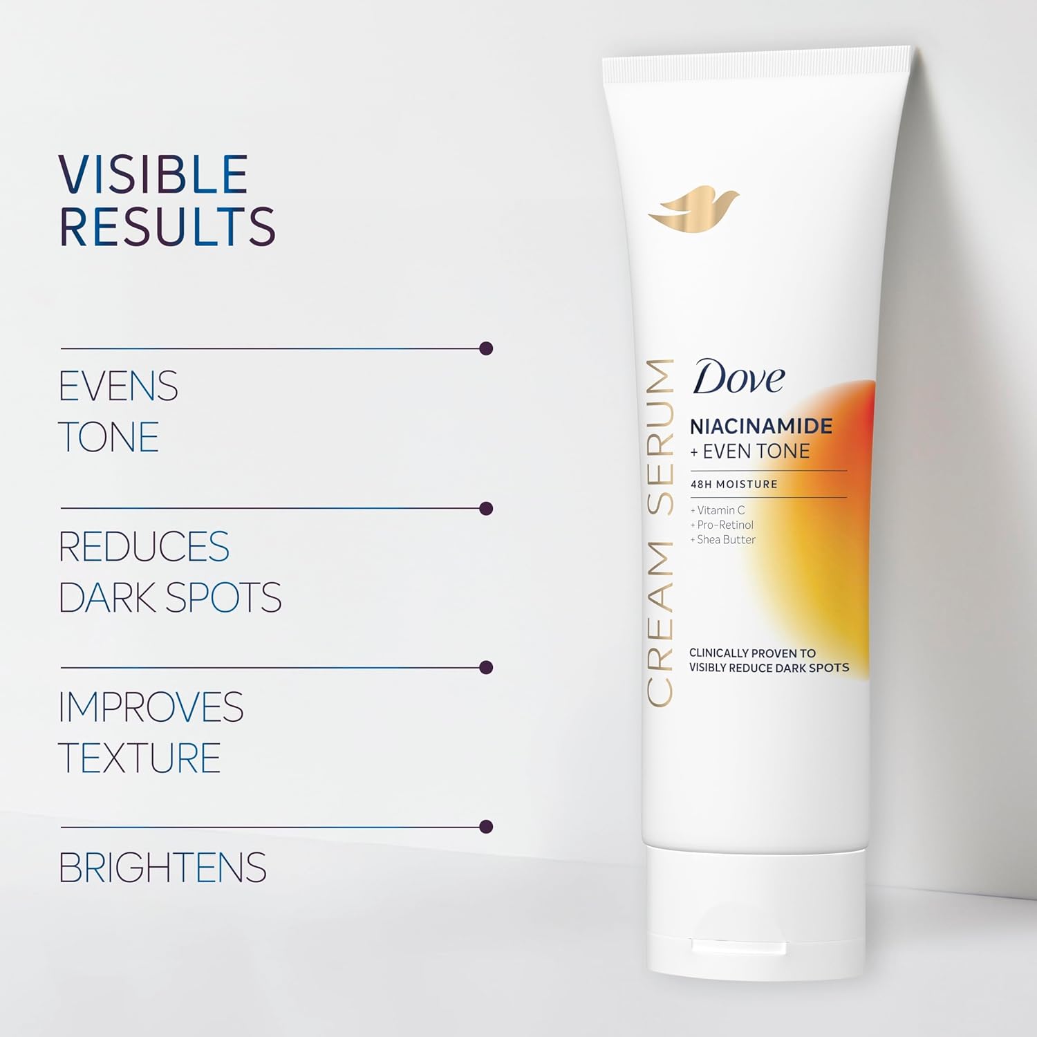 Dove Body Cream Serum Niacinamide + Even Tone for Dark Spots and Uneven Tone with Vitamin C, Pro-Retinol and Shea Butter Lotion, 8 oz - Image 10