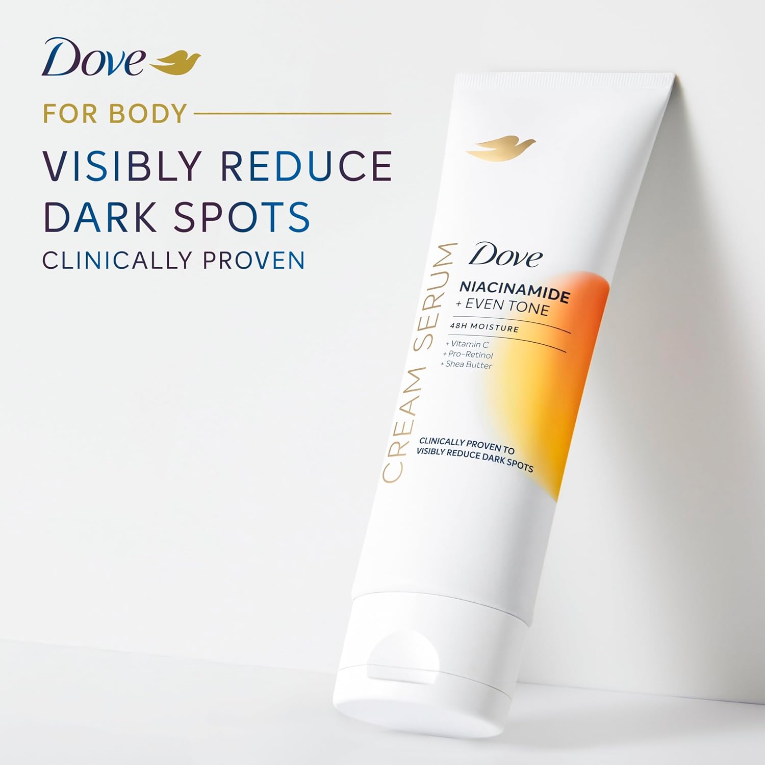 Dove Body Cream Serum Niacinamide + Even Tone for Dark Spots and Uneven Tone with Vitamin C, Pro-Retinol and Shea Butter Lotion, 8 oz - Image 9