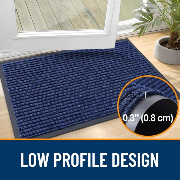 OLANLY Front Door Mat Indoor Outdoor Entrance, Waterproof Heavy Duty Doormat, Fade Resistant, Low Profile, Easy Clean Patio Porch Welcome Floor Mats for Entry, 29.5x17, Blue - Image 5