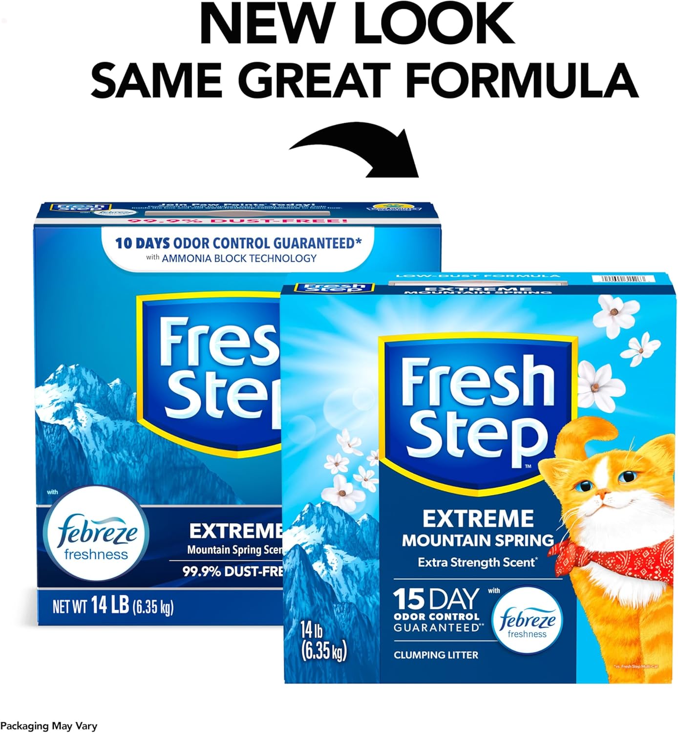 Fresh Step Extreme Clumping Litter With Febreze Freshness, Mountain Spring Scent Clumping Cat Litter With Guaranteed Odor Control, 14 lb. Box - Image 2