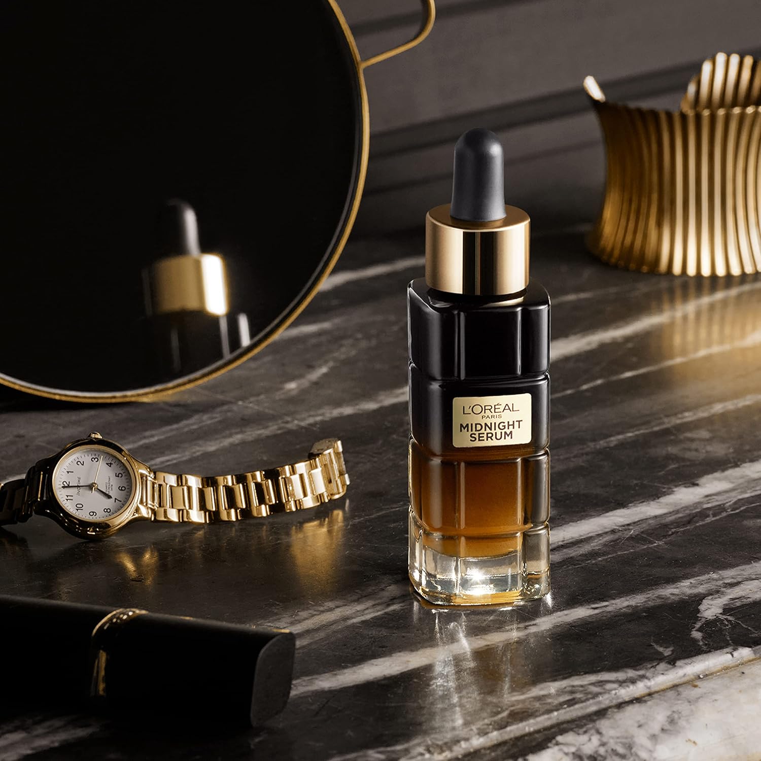 L'Oreal Paris Age Perfect Anti-Aging Midnight Face Serum, Reduce Wrinkles 1oz + Eye Cream Sample - Image 2