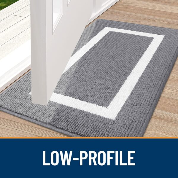 OLANLY Indoor Door Mat, 32x20, Non-Slip Absorbent Resist Dirt Entrance Mat, Washable Low-Profile Inside Entry Doormats for Entryway, Grey - Image 6