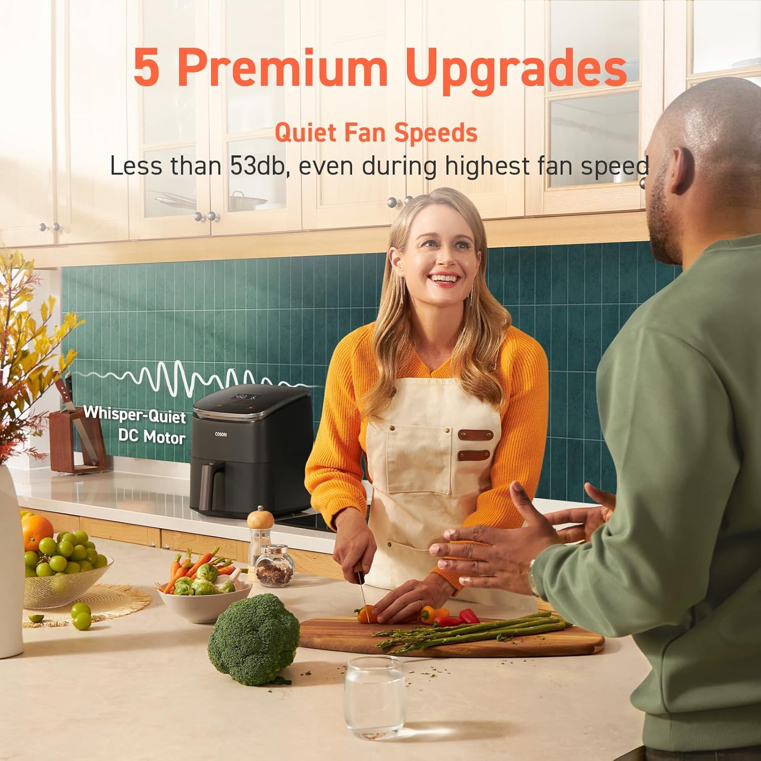 COSORI Air Fryer 9-in-1, Compact & Large 6-Qt, Fast Turbo Modes, 90–450°F Precise Heat for Even Results, Up to 95% Less Oil*, Roast, Bake, Dry, Reheat, Frozen, Broil, Proof, 120V, TurboBlaze, Ceramic - Image 2