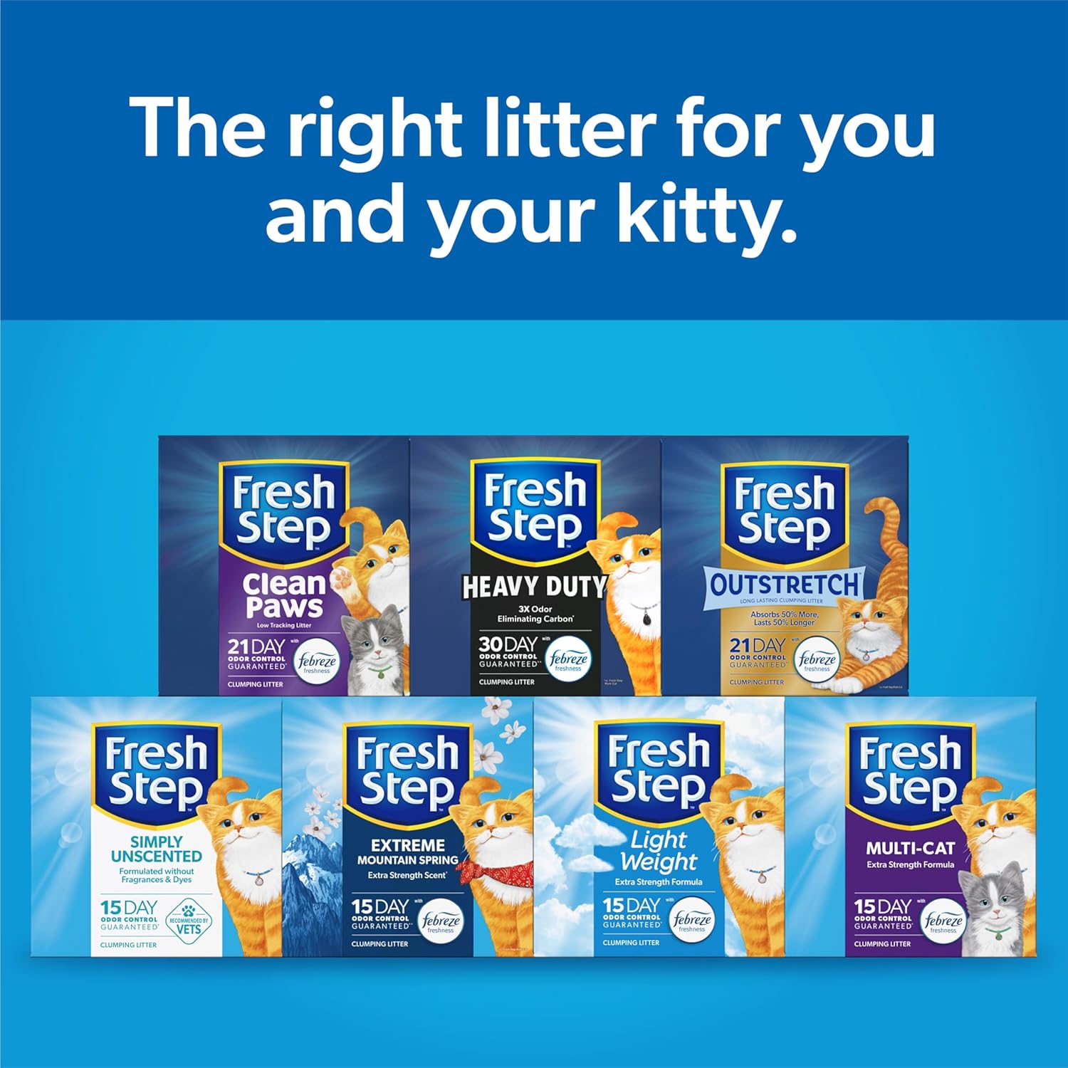 Fresh Step Extreme Clumping Litter With Febreze Freshness, Mountain Spring Scent Clumping Cat Litter With Guaranteed Odor Control, 14 lb. Box - Image 11