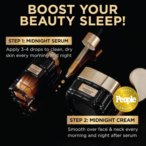 L'Oreal Paris Age Perfect Anti-Aging Midnight Face Serum, Reduce Wrinkles 1oz + Eye Cream Sample - Image 10
