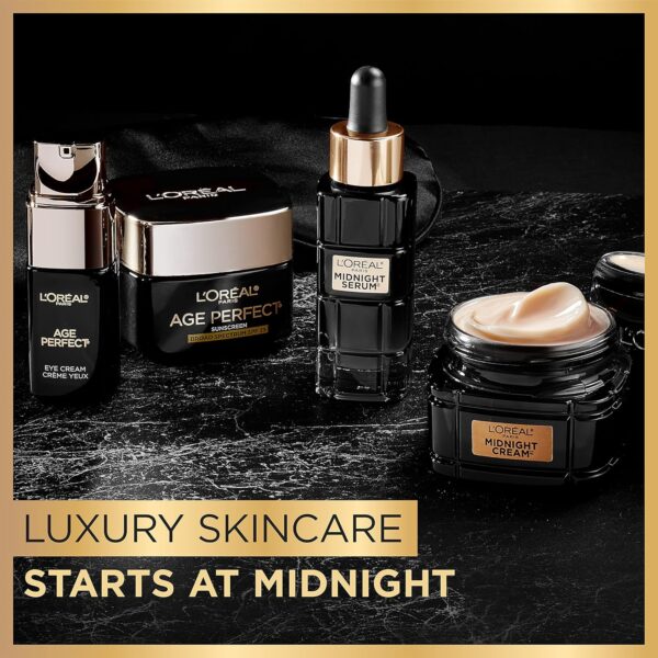 L'Oreal Paris Age Perfect Anti-Aging Midnight Face Serum, Reduce Wrinkles 1oz + Eye Cream Sample - Image 3