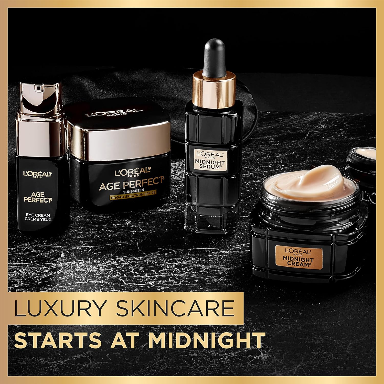 L'Oreal Paris Age Perfect Anti-Aging Midnight Face Serum, Reduce Wrinkles 1oz + Eye Cream Sample - Image 3