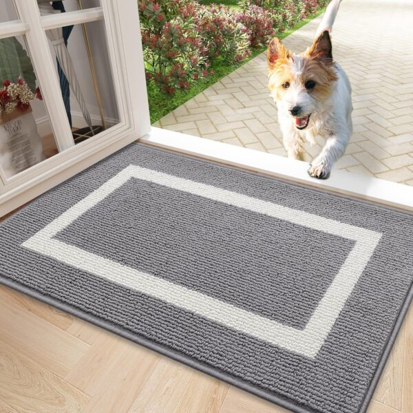 OLANLY Indoor Door Mat, 32x20, Non-Slip Absorbent Resist Dirt Entrance Mat, Washable Low-Profile Inside Entry Doormats for Entryway, Grey - Image 10